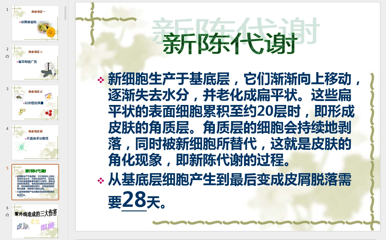 美容与健康讲座PPT